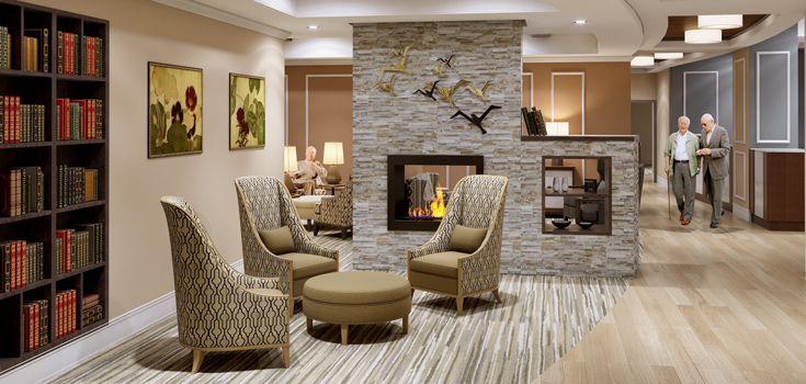 Branchlands Assisted Living common space rendering