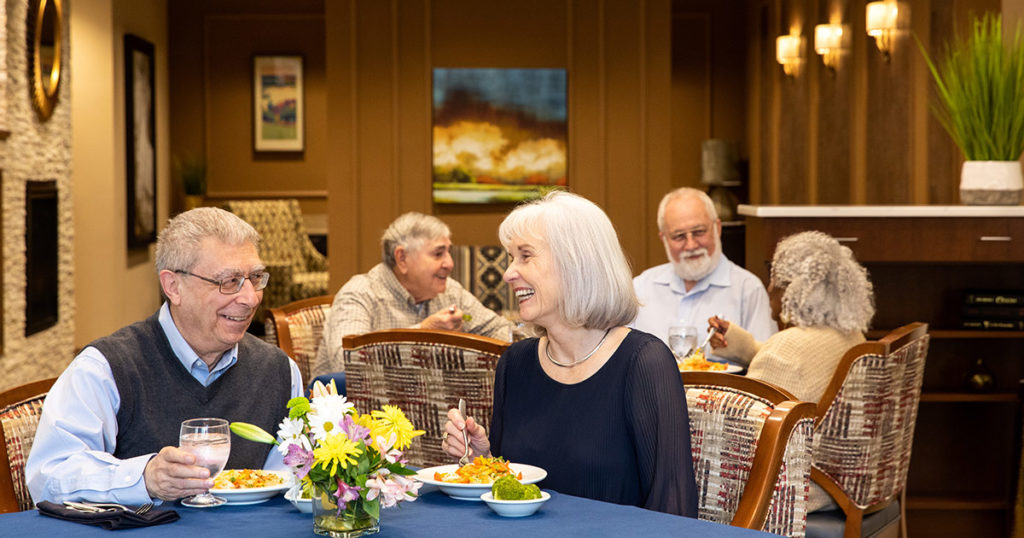 Restaurant-style dining at Linden House Assisted Living at Branchlands in Charlottesville