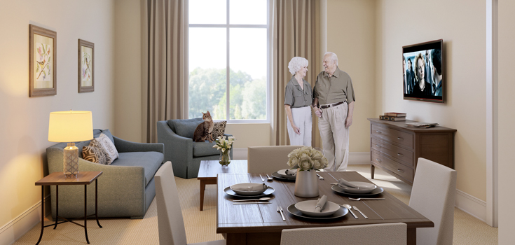 Branchlands Assisted Living residence living space rendering