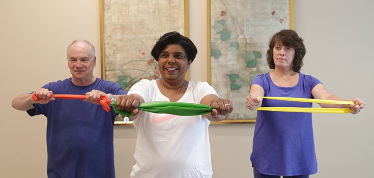 Fitness class at Linden House Assisted Living at Branchlands in Charlottesville