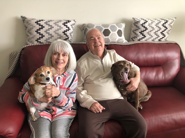 Mr. Pippin with his wife and dogs