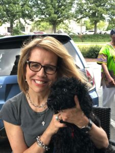 Linden House Marketing Coordinator with her dog