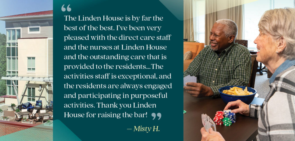 Testimonial about Linden House Assisted Living, "The Linden House is by far the best of the best."