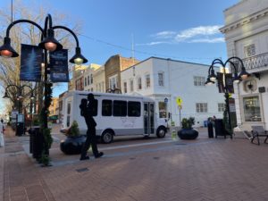 Branchlands shuttle in Charlottesville downtown mall
