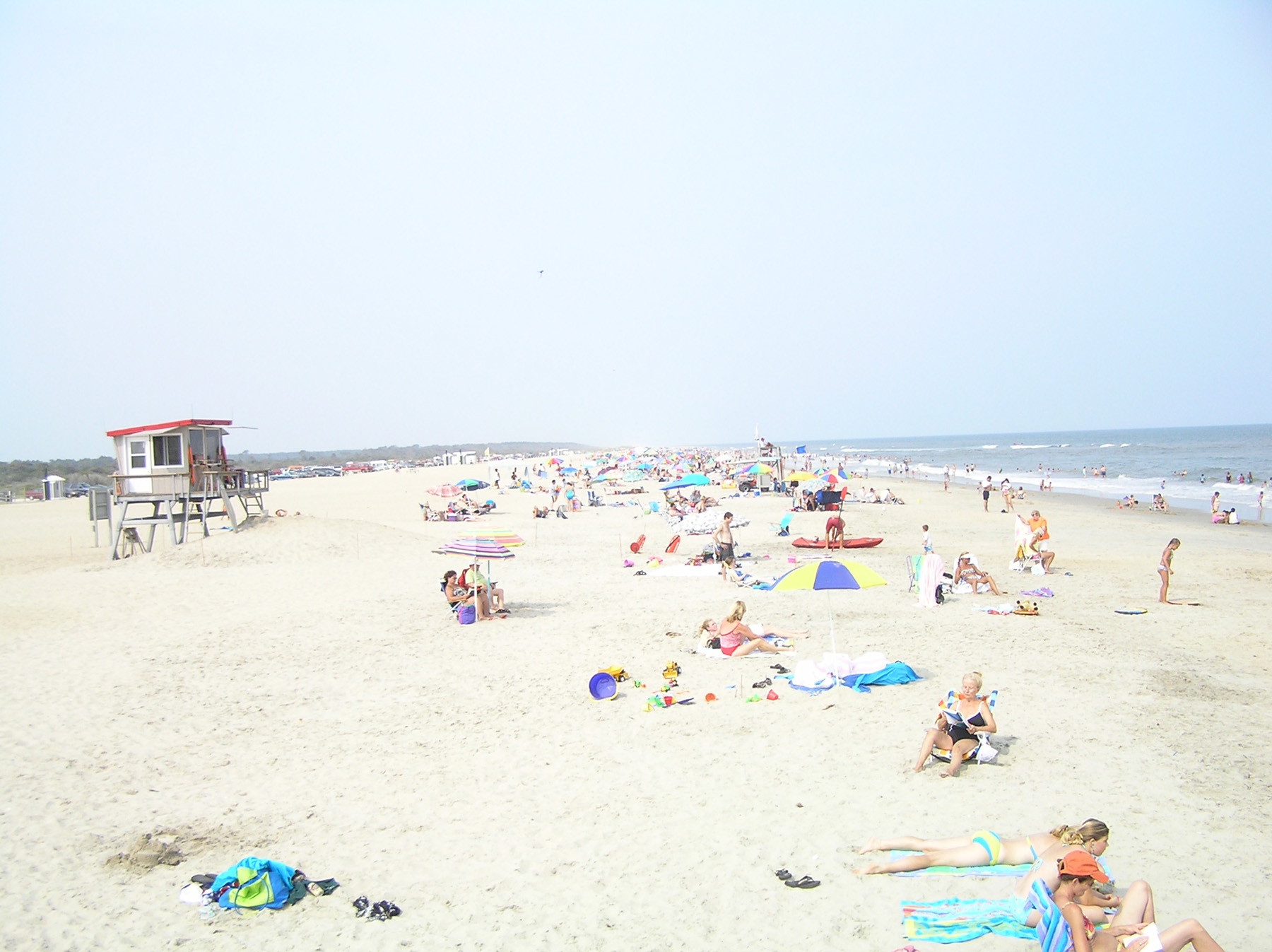 A lifeguard-monitored beach at Assateague Island National Seashore.