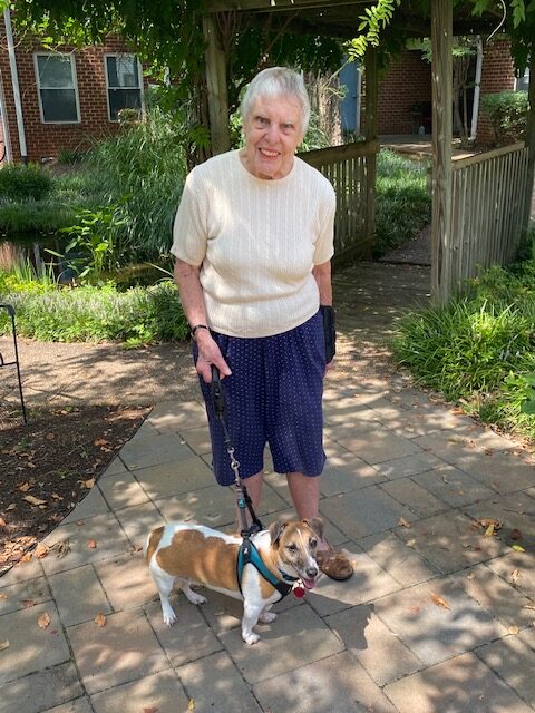 Florence nad her Jack Russell terrier, Angie.