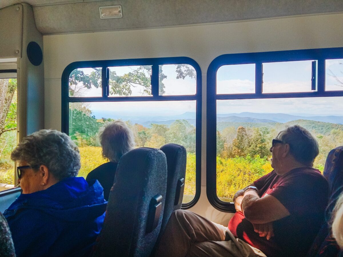 Branchlands residents enjoying the view as bus passengers along Skyline Drive in Shenandoah National Park.