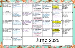The Manor House June Activities Calendar