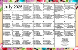 Linden House July Activities Calendar