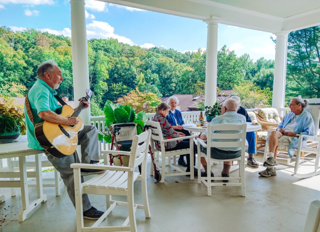 Residents love listening to music at happy hour.