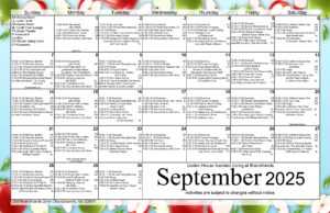 Linden House September Activities Calendar