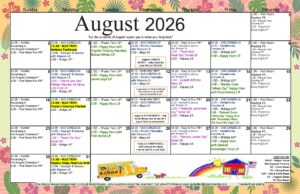 The Manor House August Activities Calendar